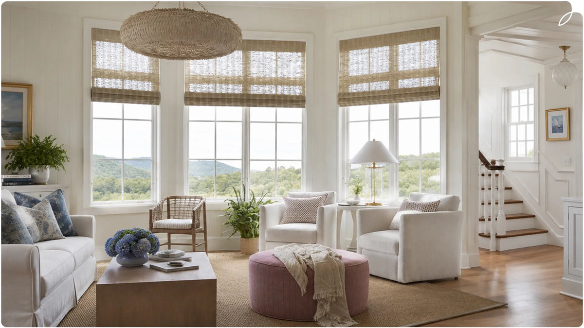 Cape Cod Homes style with roman shades