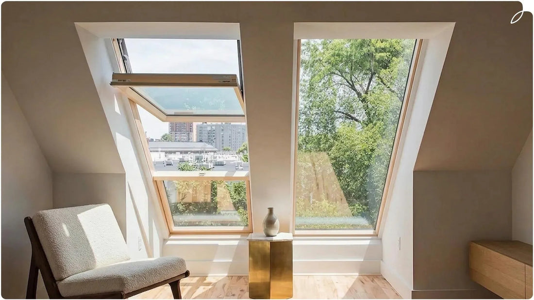 The attic scene features a Roof Window and a Skylight.