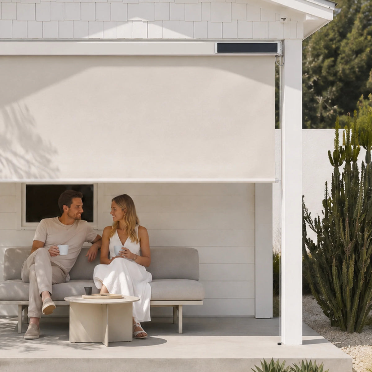Helps block intense sunlight and reduce heat exposure to create a cooler, more comfortable outdoor environment throughout the day.