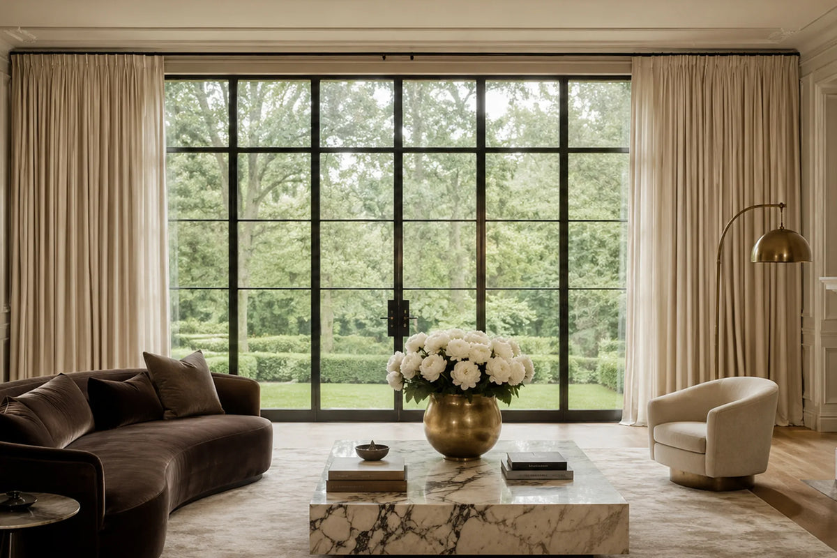 Panels span nearly the full width of the wall for a larger, more custom look.