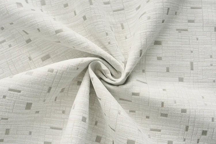 White room darkening curtain fabric with delicate sheen for elegant motorized drapes.
