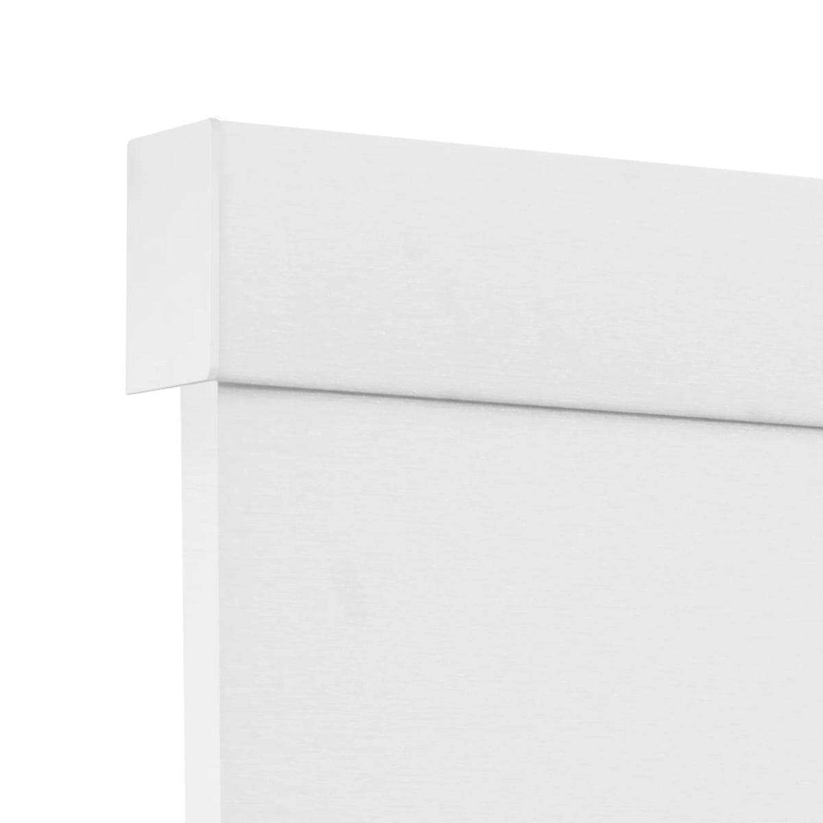 Dual roller shades with clean white valance for a modern window treatment finish