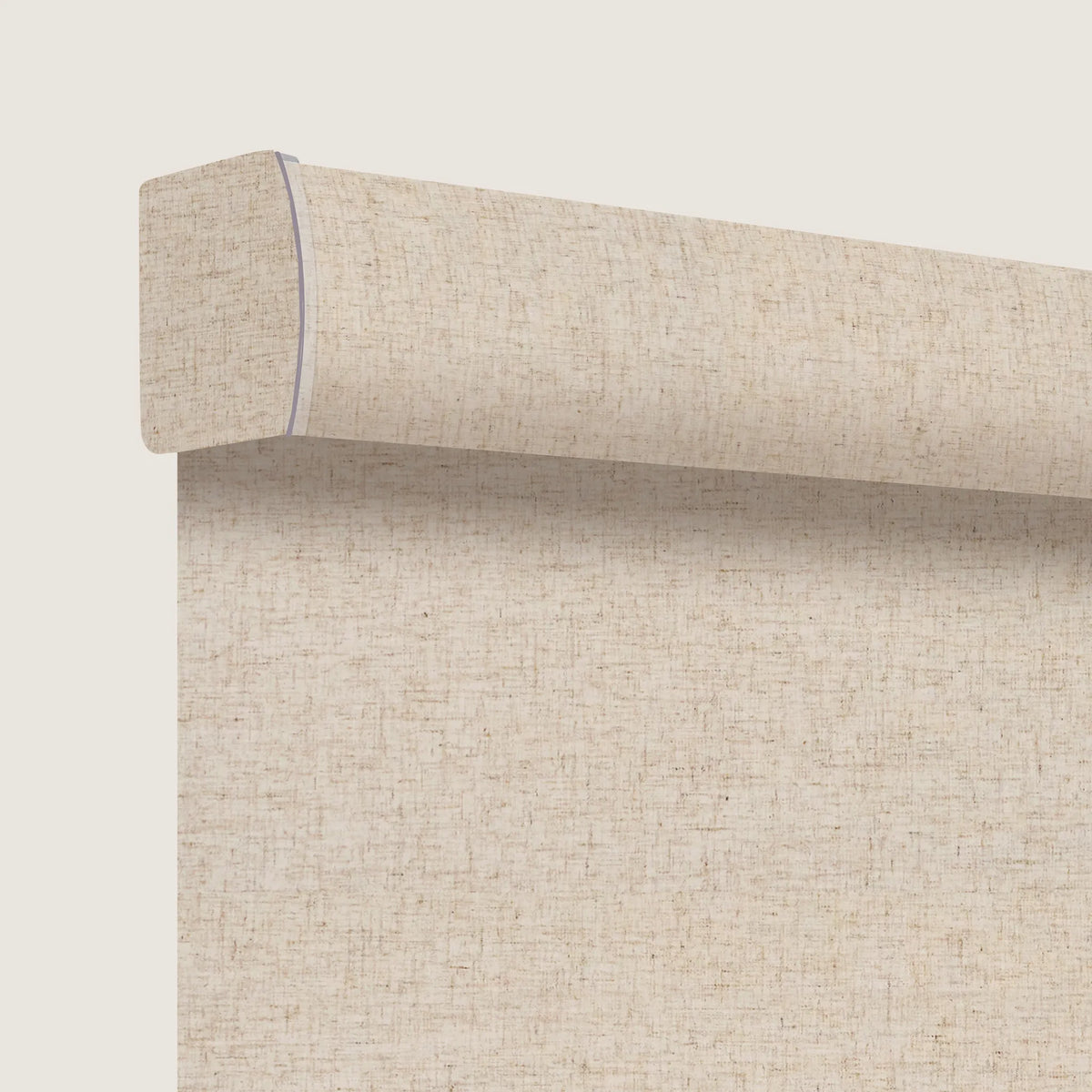 Light filtering roller shades with a clean fabric valance detail for a modern window finish
