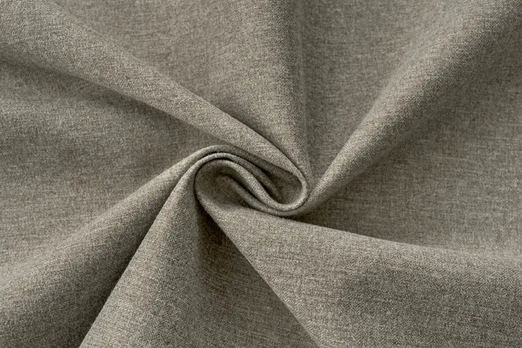 Gray blackout curtain fabric with subtle texture for custom motorized drapes.