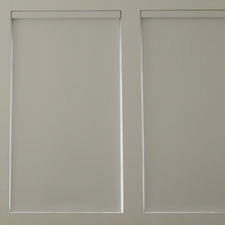 The blackout cellular shade lowers smoothly to block outside light, enhance privacy, and create a darker, more comfortable room.