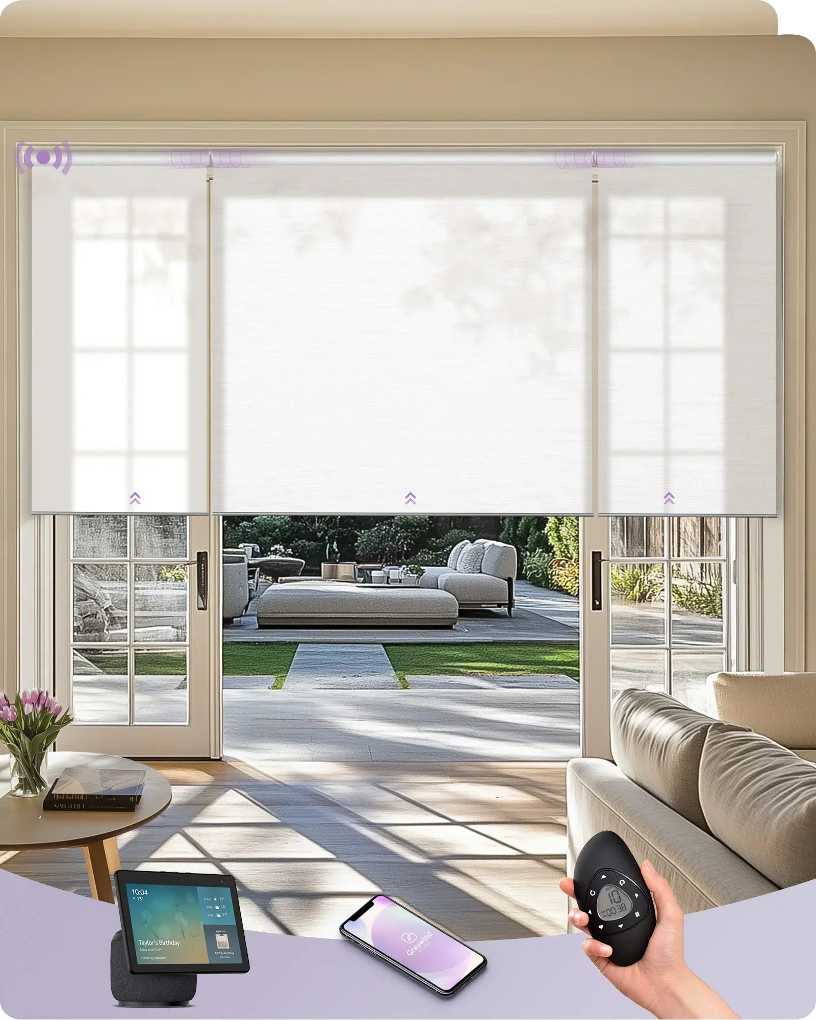 Graywind Motorized Coupled Roller Shades