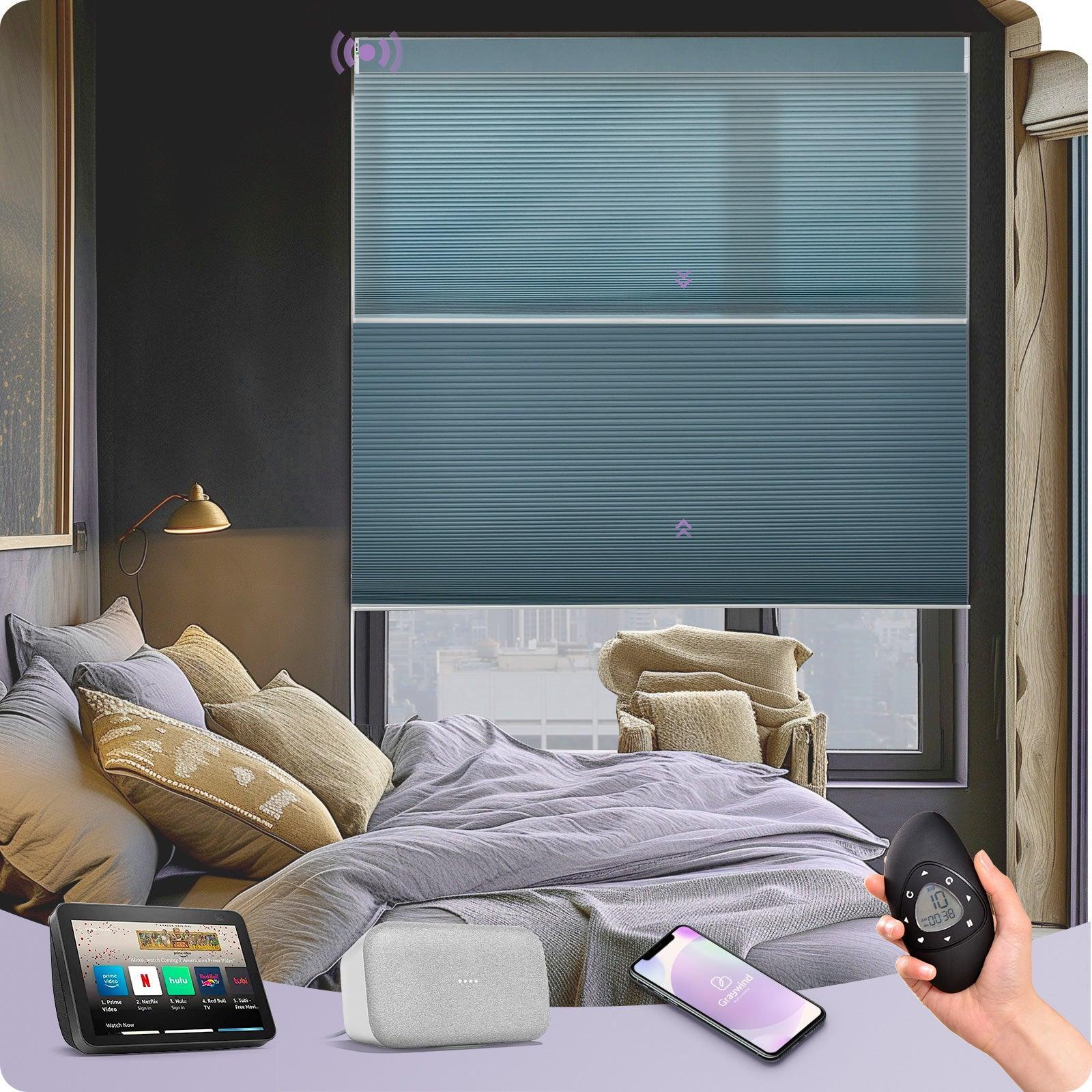 Graywind Motorized Day Night Cellular Shades | Blackout