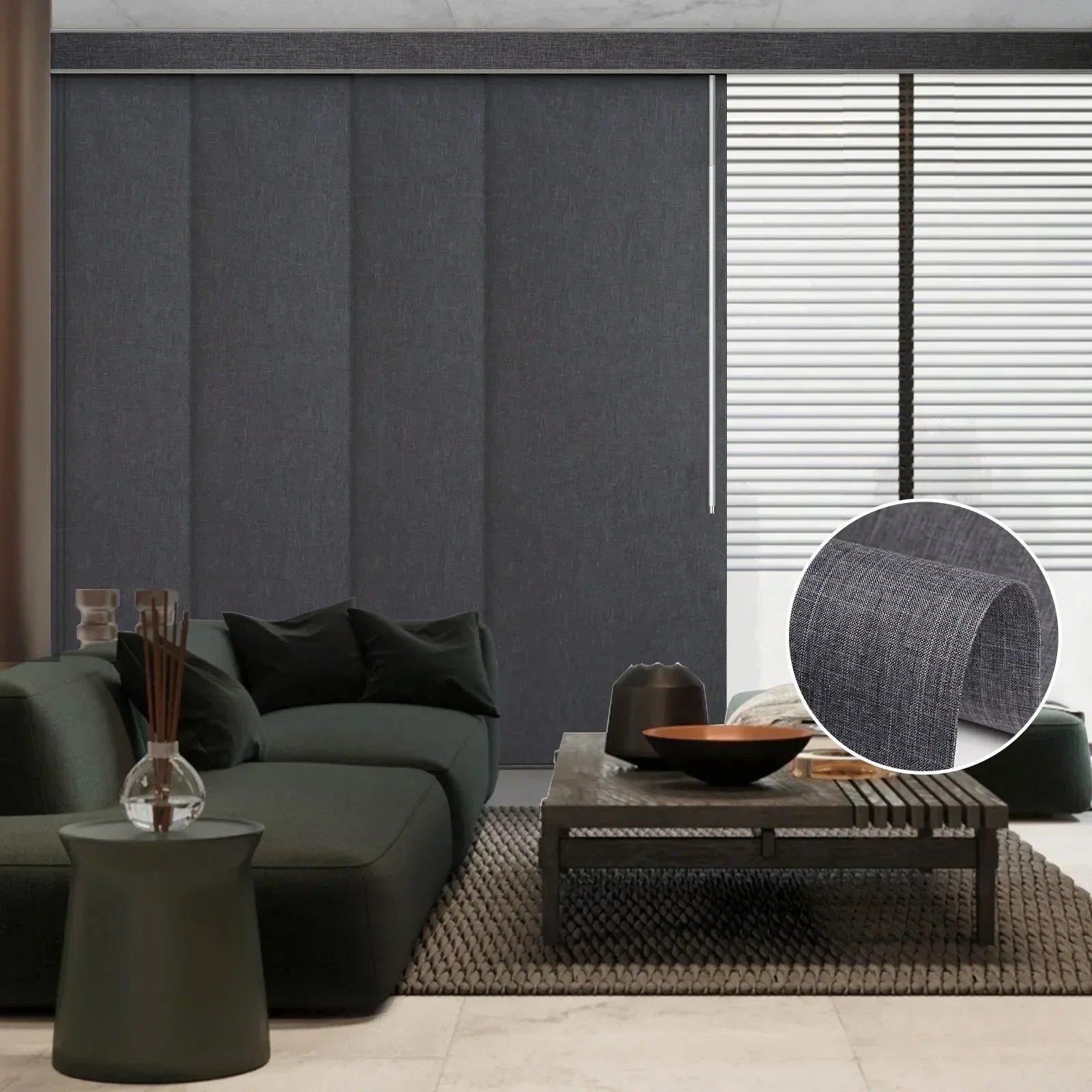 Graywind Manual Panel Track Blinds | Blackout Series | Custom to 153" Width