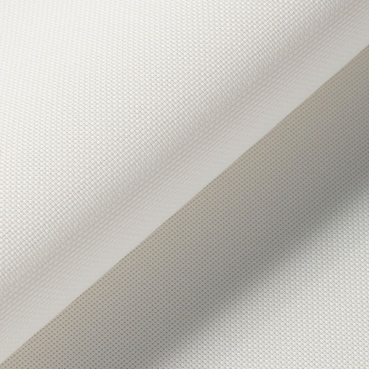 A close-up of a light gray textured material with a fine woven or dotted surface, folded diagonally to show both sides.