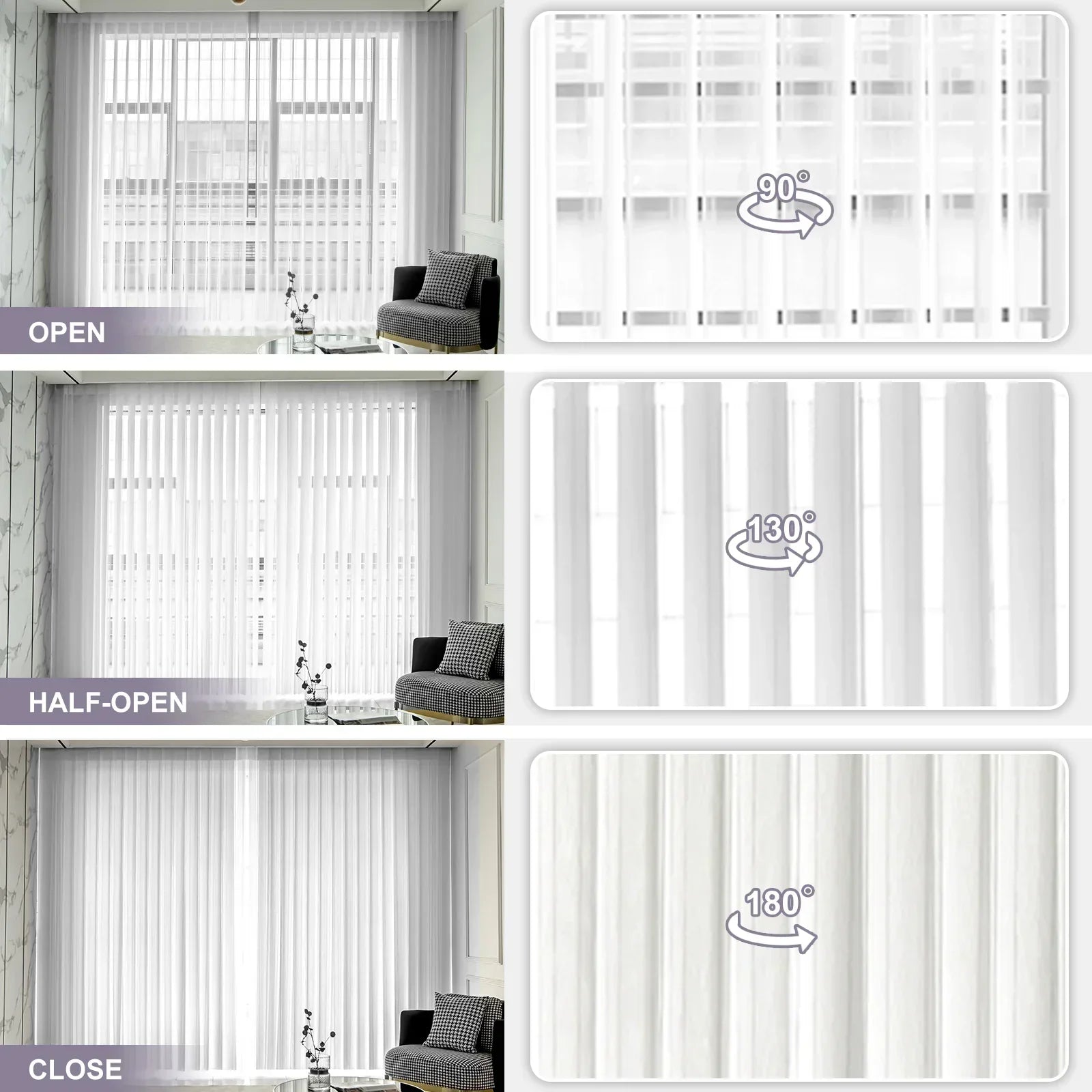 Graywind Manual Sheer Vertical Blinds | Striped Series | Customizable