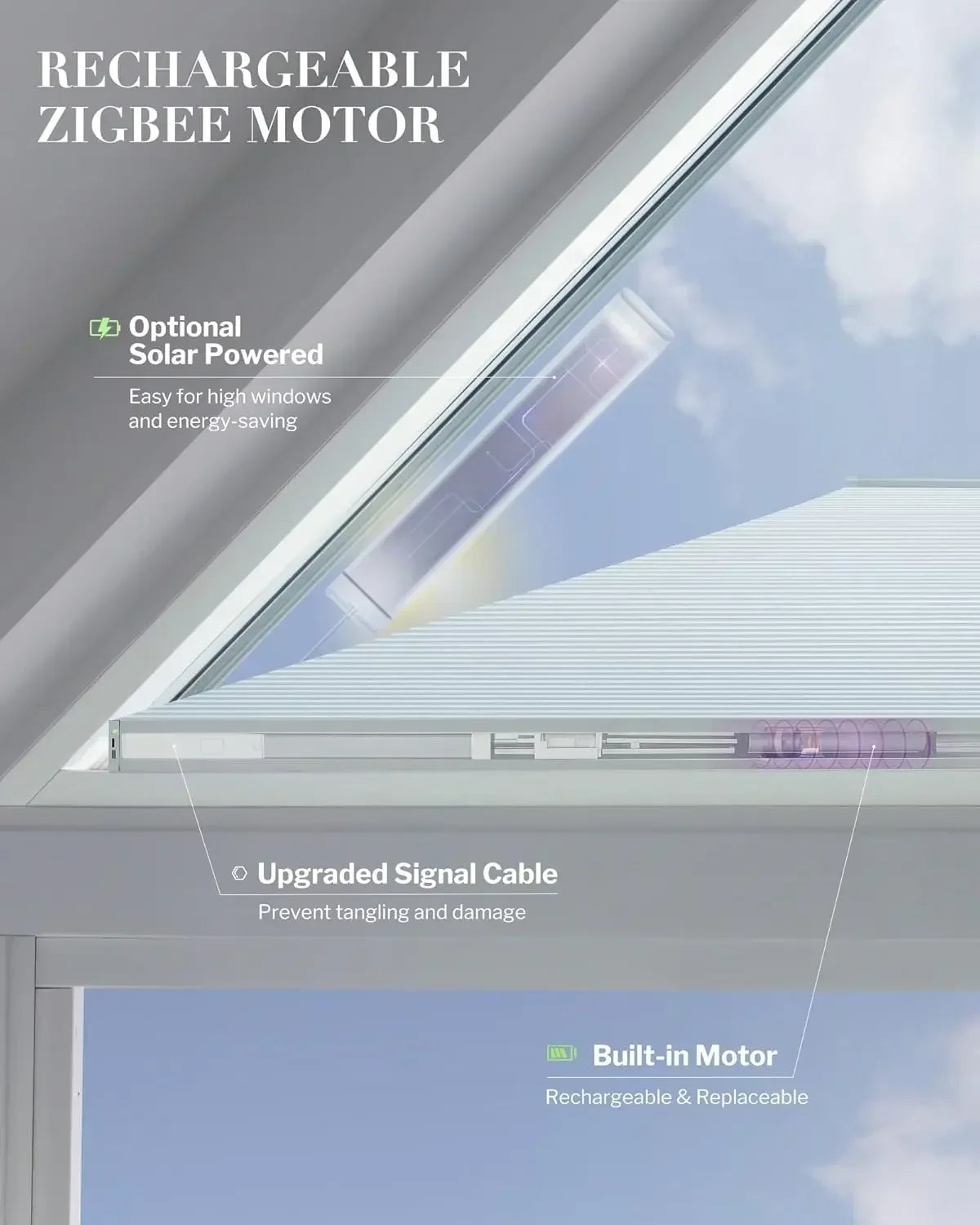 Graywind Motorized Isosceles Trapezoid Cellular Shades