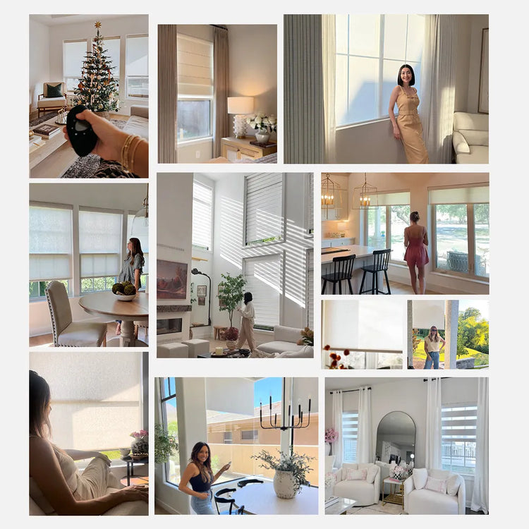 Customer homes featuring Graywind custom shades and curtains