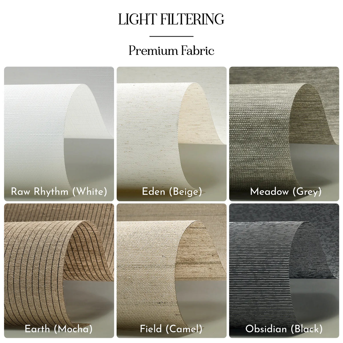 Premium Light Filtering Panel Track Blinds with elegant window coverage and natural light