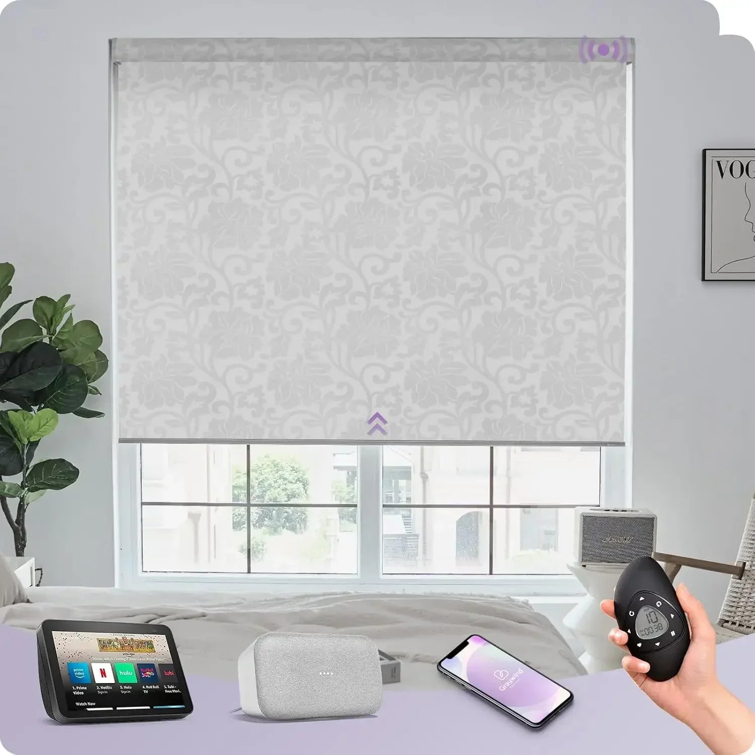 Graywind Motorized Blackout Roller Shades | Designed Series