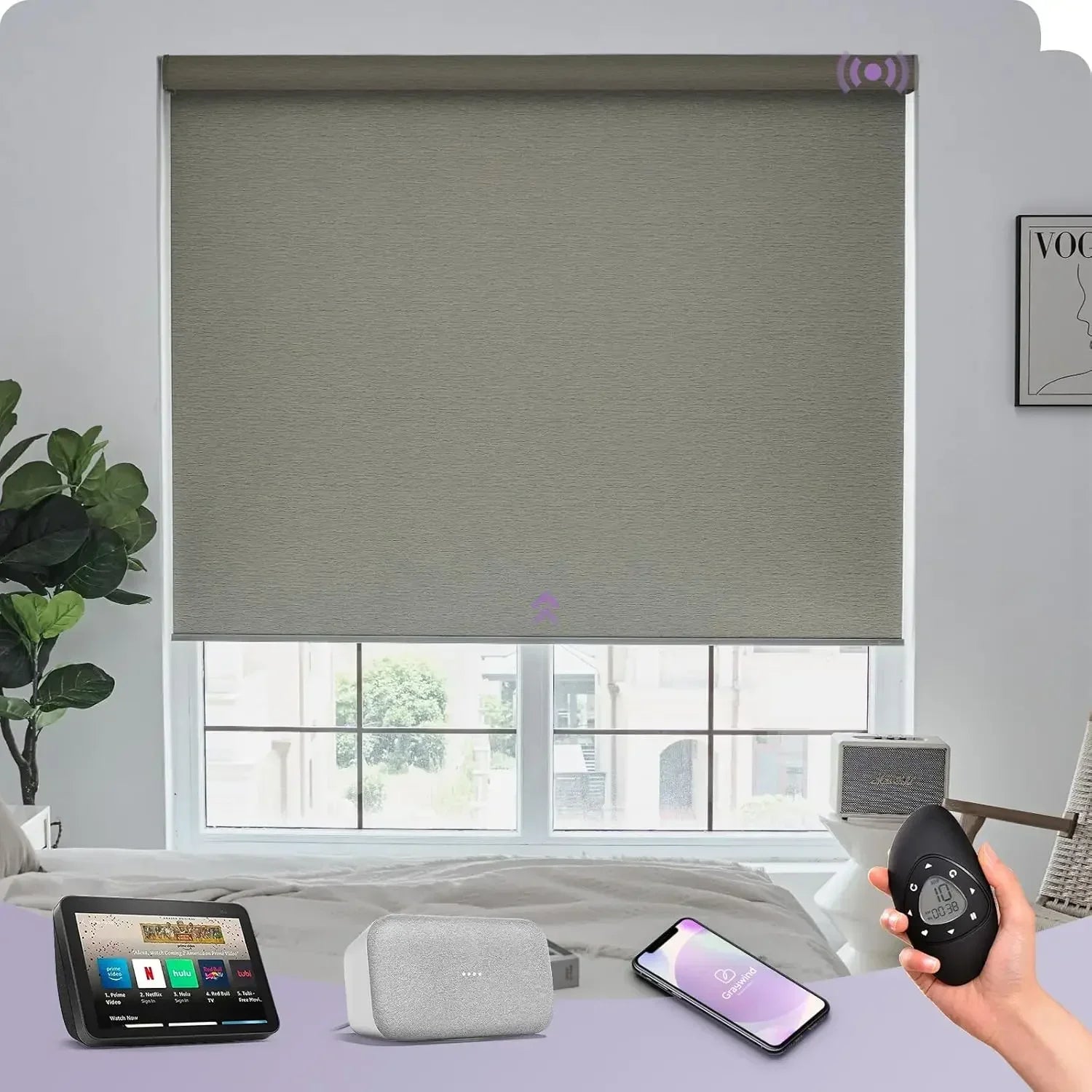 Graywind Motorized Blackout Roller Shades | Designed Series