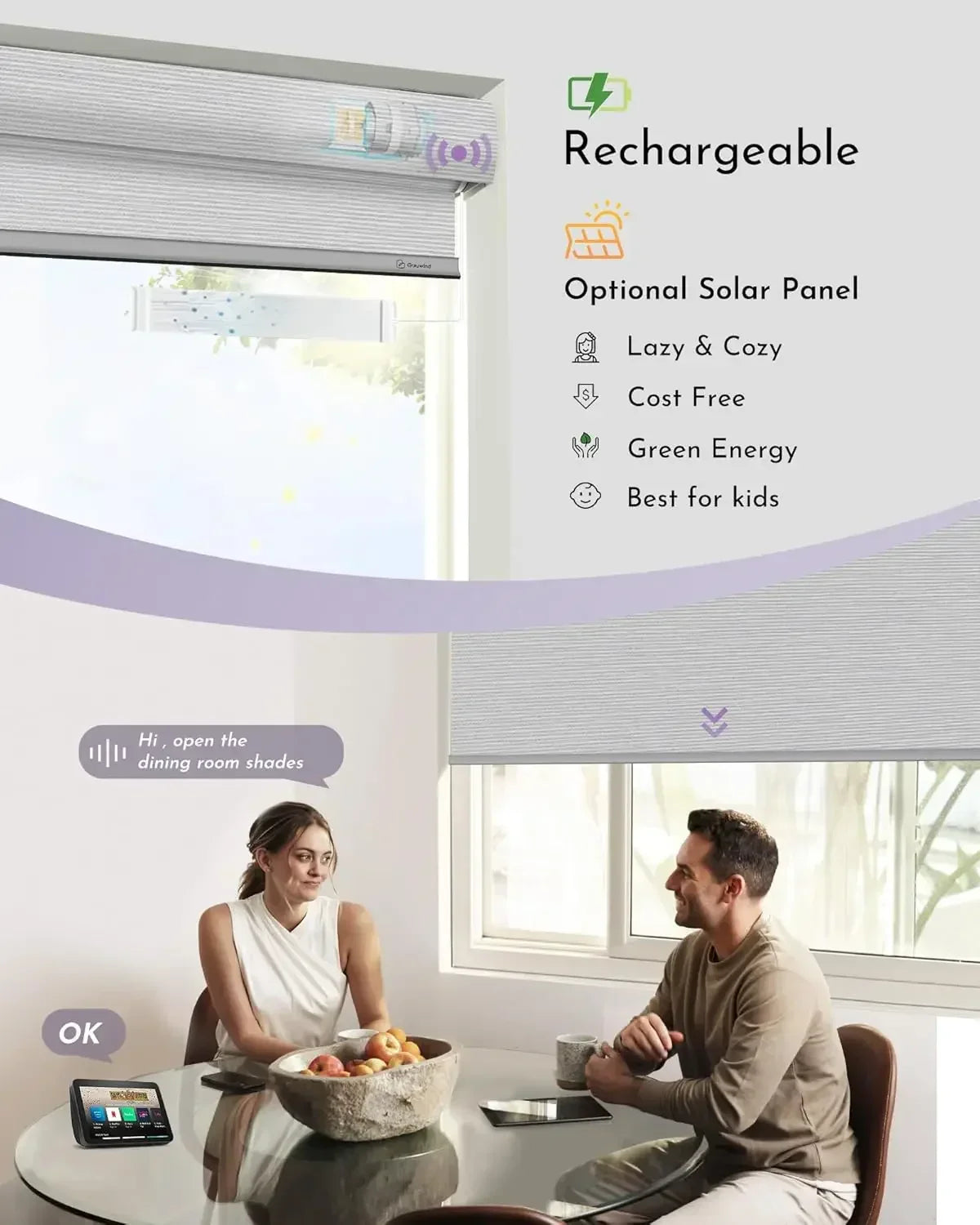 Graywind Motorized Blackout Roller Shades | Designed Series