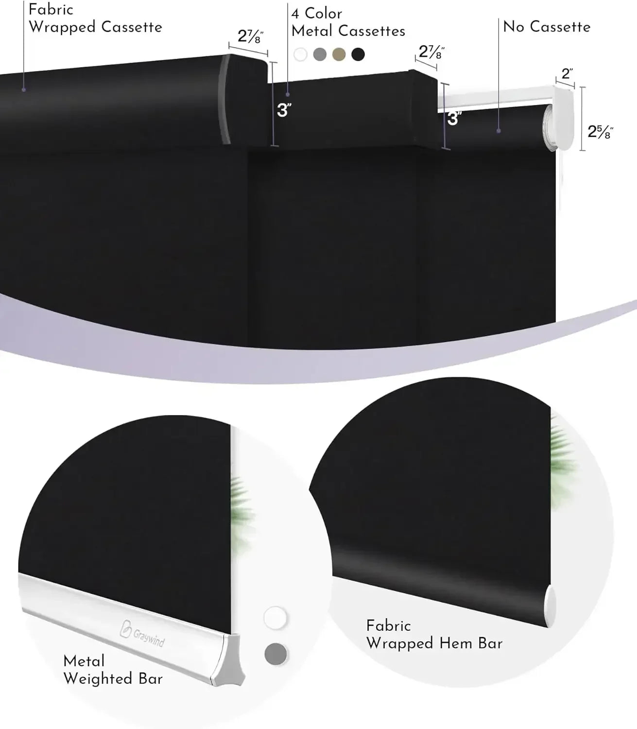 Graywind Motorized Blackout Roller Shades | Fabric Series