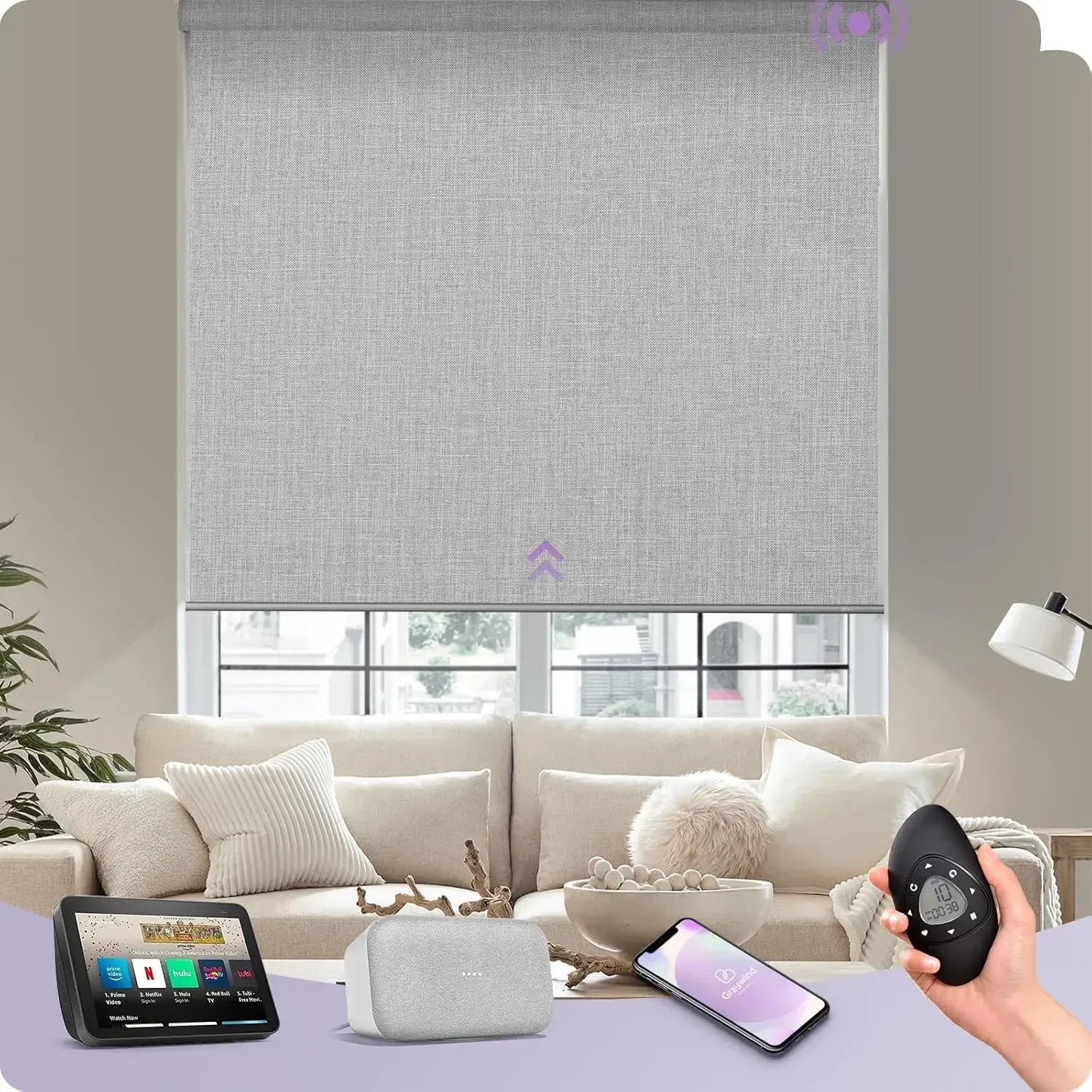 Graywind Motorized Blackout Roller Shades | Fabric Series