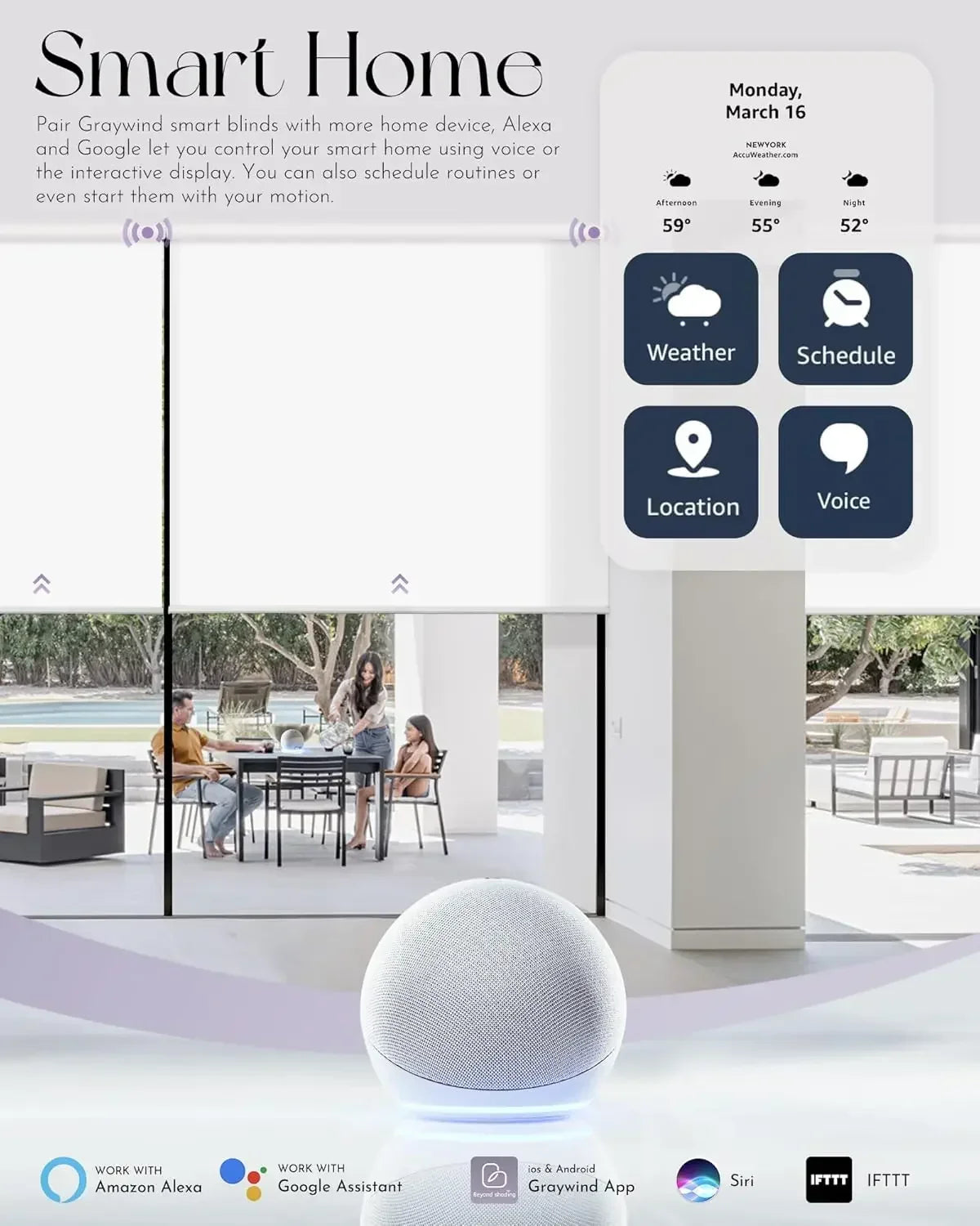 Graywind Motorized Blackout Roller Shades | Textured Series