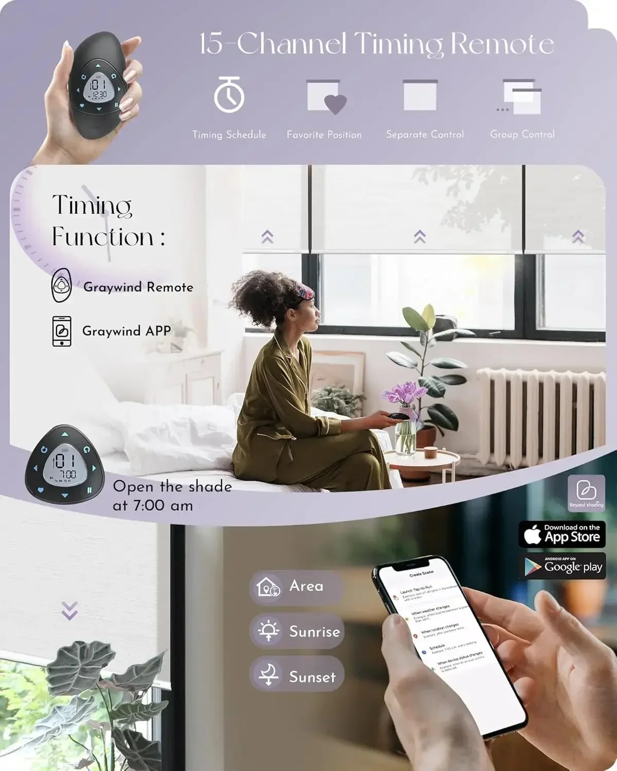 Graywind Motorized Blackout Roller Shades | Textured Series