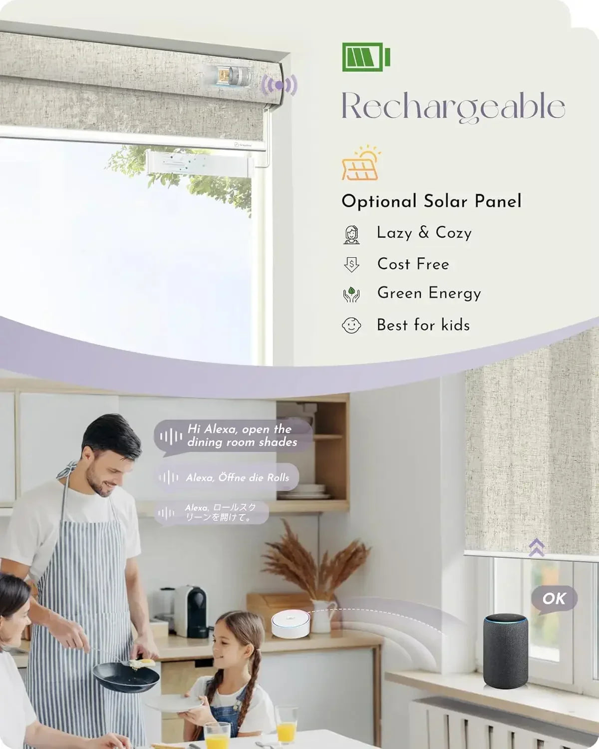 Graywind Motorized Roller Shades  | Light Filtering