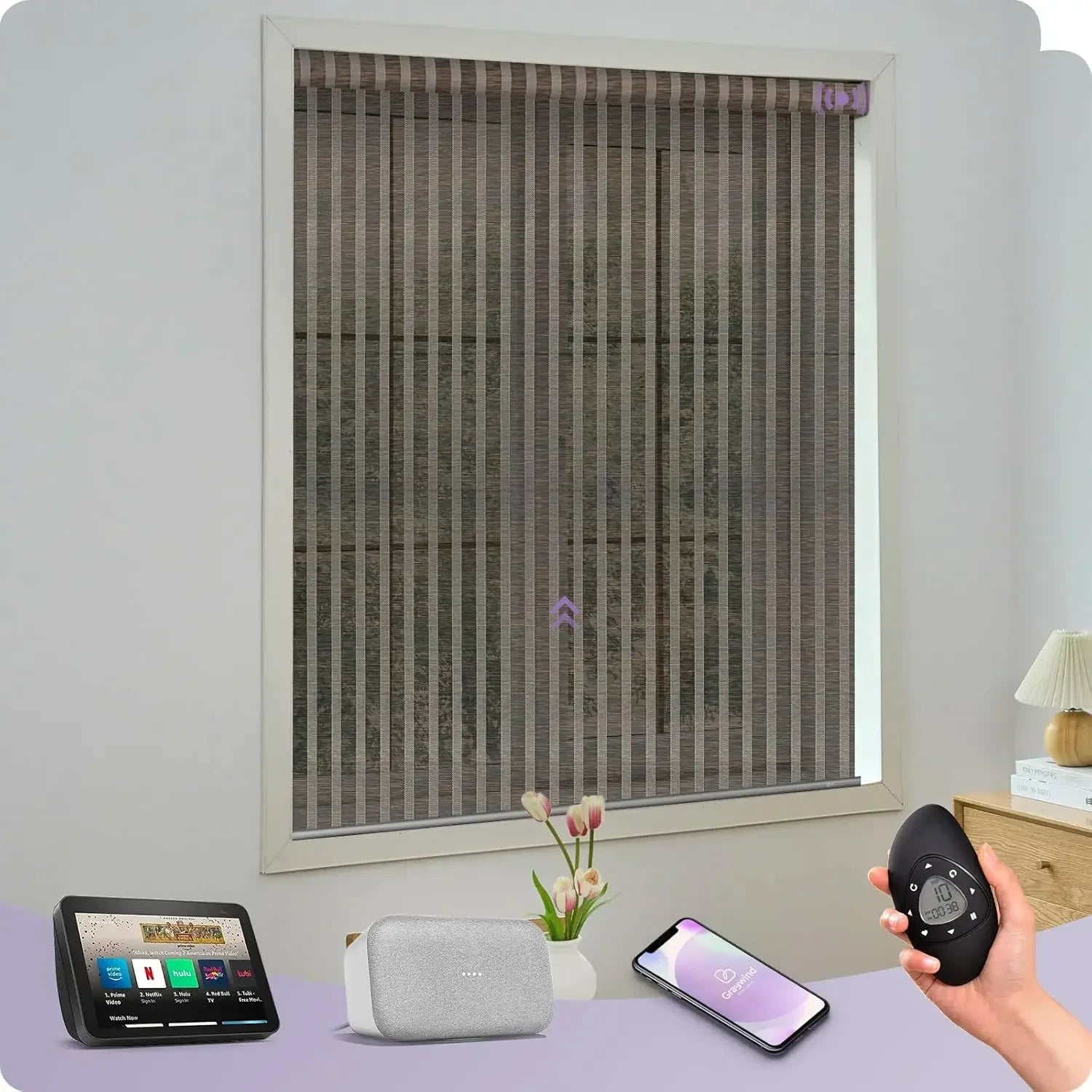 Graywind Motorized Roller Shades Nature Series