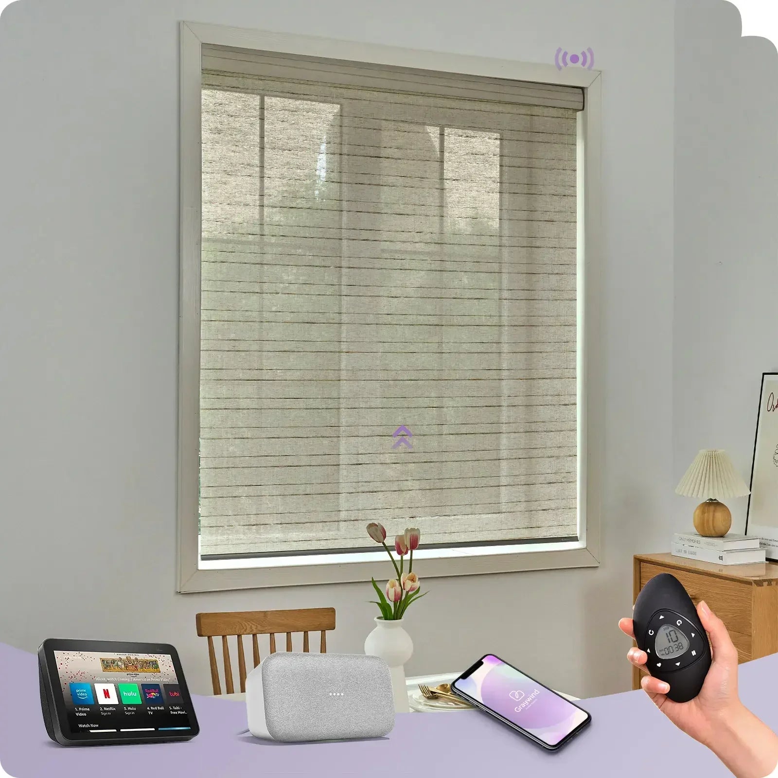 Graywind Motorized Roller Shades Nature Series