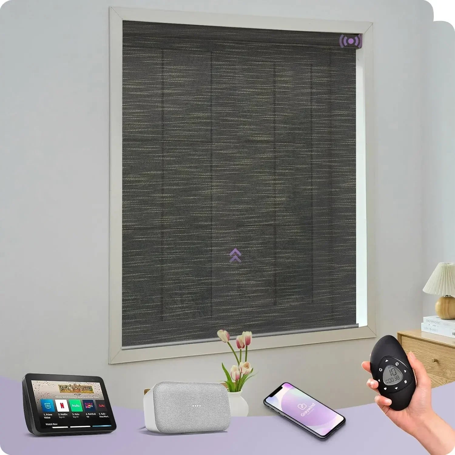 Graywind Motorized Roller Shades Nature Series