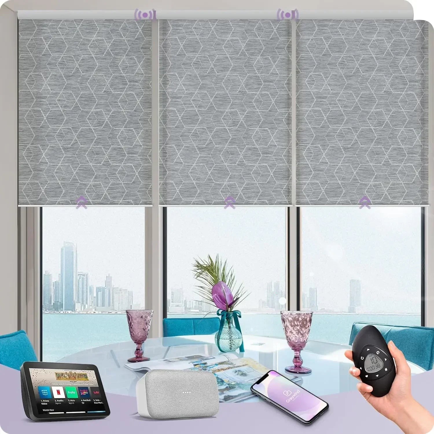 Graywind Motorized Solar Roller Shades