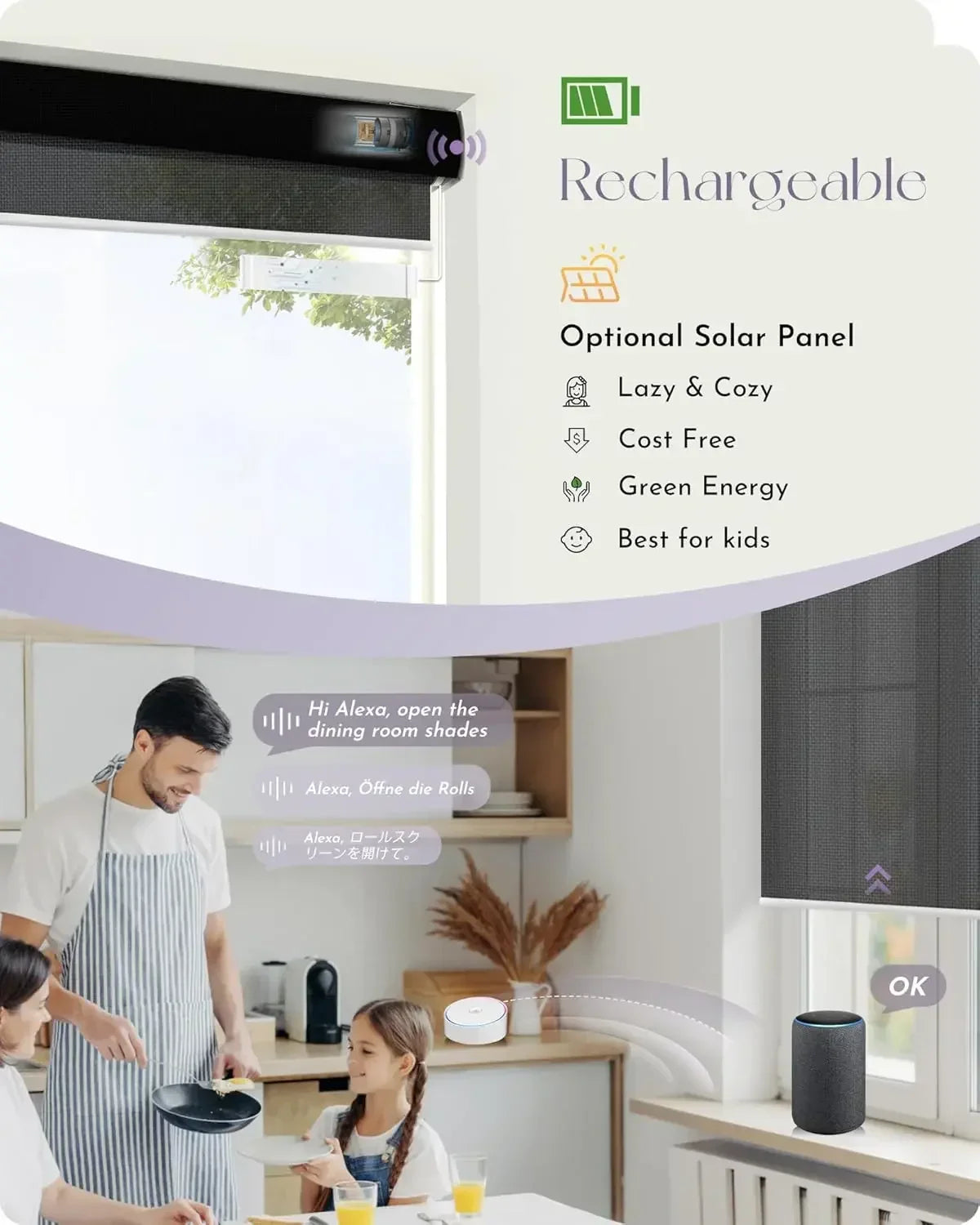 Graywind Motorized Solar Roller Shades