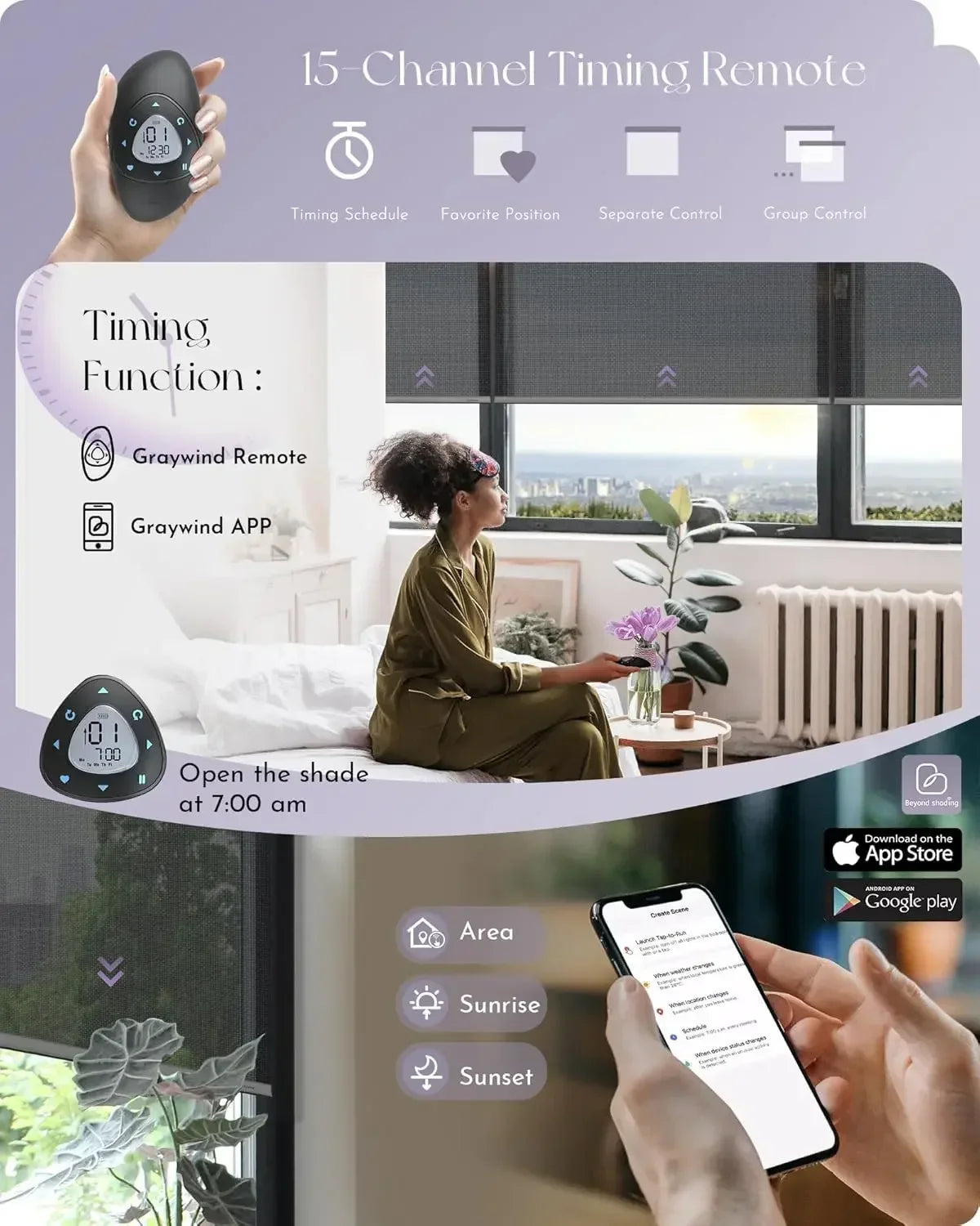 Graywind Motorized Solar Roller Shades