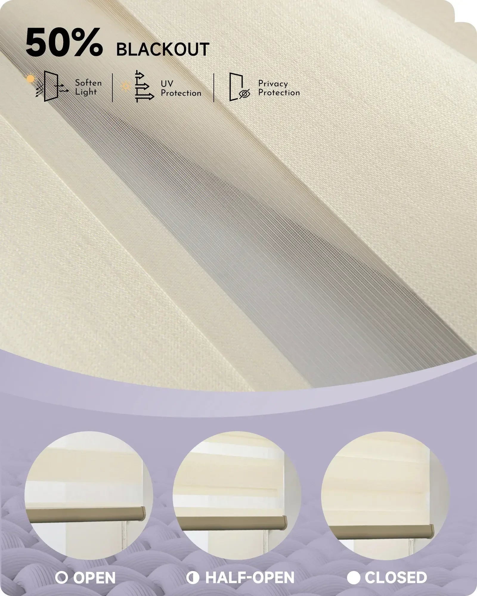 Graywind Motorized Zebra Sheer Blinds | Wool-like Series | Customizable