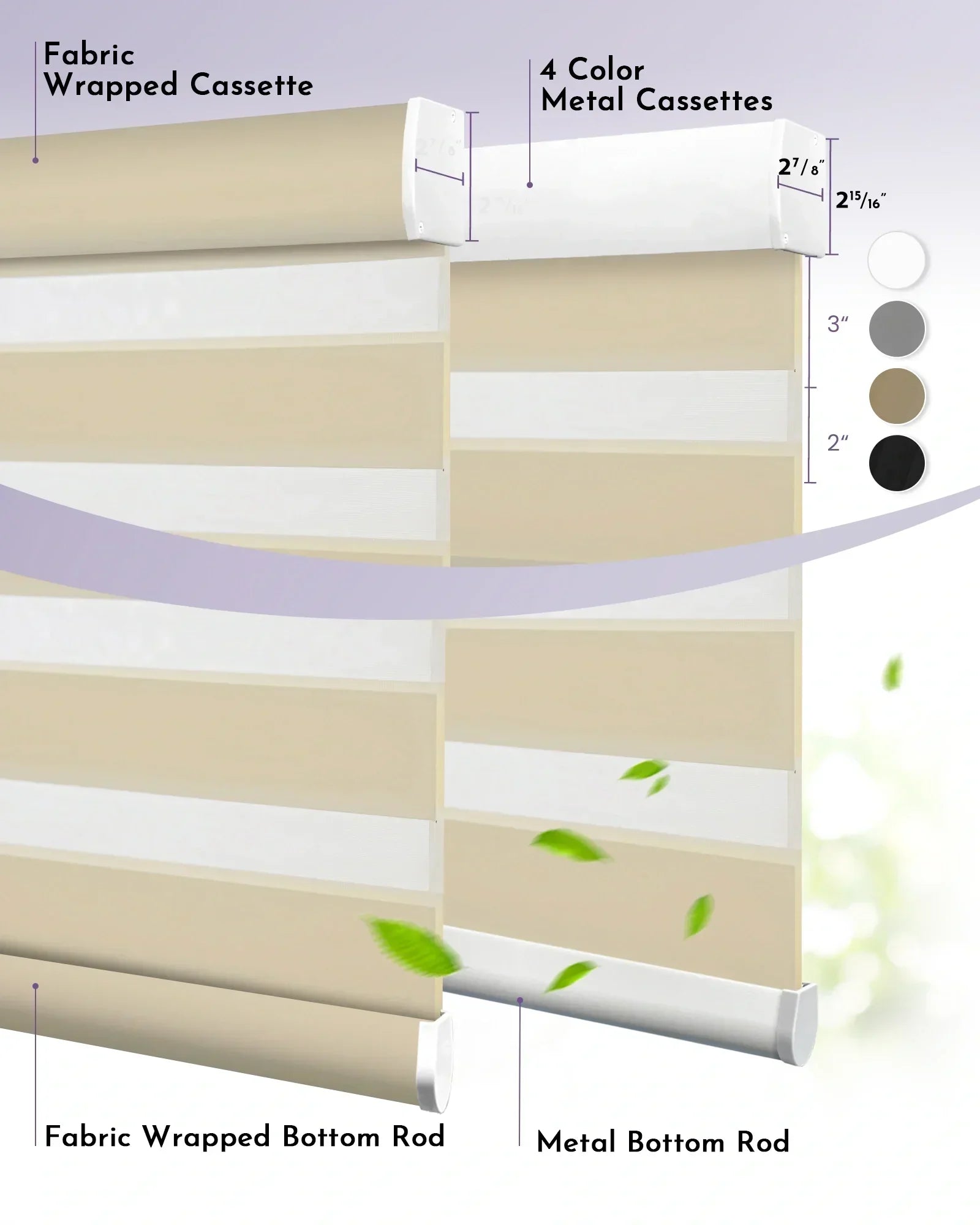 Graywind Motorized Zebra Sheer Blinds | Wool-like Series | Customizable
